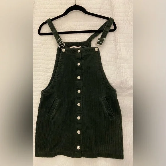 Francesca's Collections | Dresses | Francescas Green Corduroy Overall Dress  | Poshmark